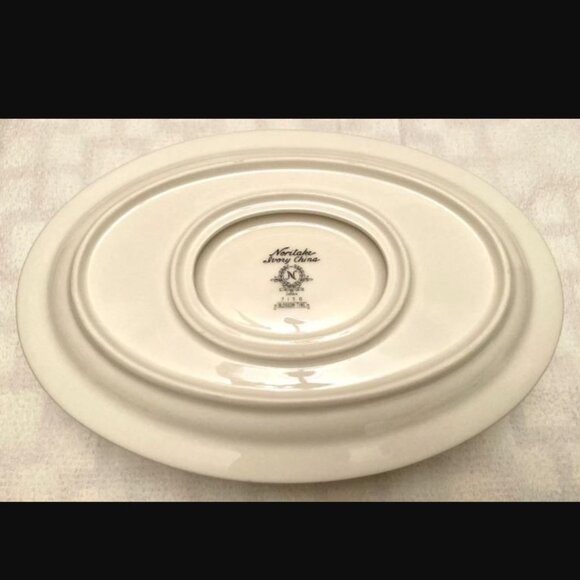 Noritake Blossom Time 7150 Fine Ivory China Gravy Boat Attached Underplate 7.5" - Picture 7 of 8
